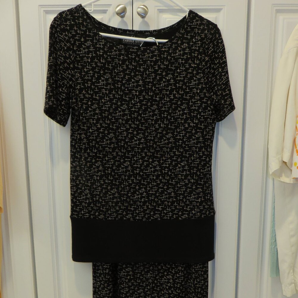 Carol Little Petite Dresses Black Tan Skirt Top Women Size 4